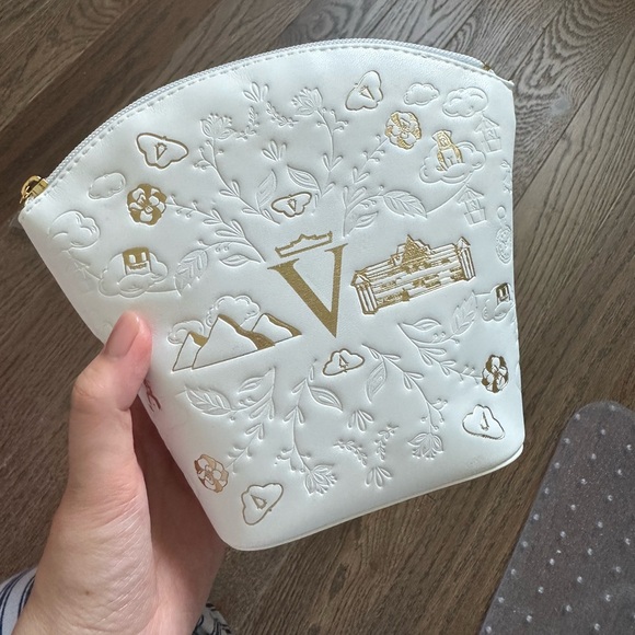 Valmont Off White Cosmetic Makeup Travel Bag - Picture 1 of 2